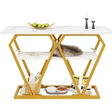 Okwish Esstisch 120 x 29,5 x 80 cm Weiß