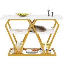Okwish Esstisch 120 x 29,5 x 80 cm Weiß