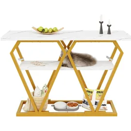 Okwish Esstisch 120 x 29,5 x 80 cm Weiß