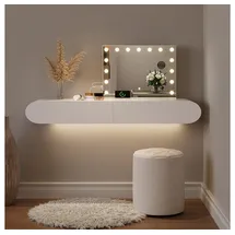 Vicco Kosmetikspiegel, Greta, Weiß, 58 x 47 cm mit LED-Beleuchtung