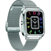 Avizar Maria BT Edelstahlgehäuse Silber Sportarmband Grau