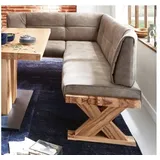 Niehoff Alexa Eckbank rechts 205x155cm, Balkeneiche, Bezug stone