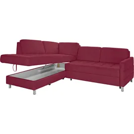sit&more Ecksofa SIT & MORE "Pablo L-Form", rot (bordeaux), B:233cm H:80cm T:196cm, Luxus-Microfaser ALTARA NUBUCK (100% Polyester) / Struktur fein (100% Polyester);Luxus-Microfaser ALTARA NUBUCK (100% Polyester) / Struktur (90% Polyester, 10% Polyamid), Sofas,