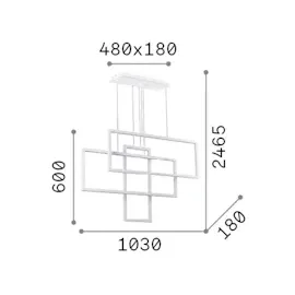 Ideal Lux Frame LED Metall-Pendelleuchte weiß