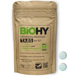 BIOHY Universalreiniger Tabs, Putzmittel Tabs, Reinigungstabletten, Allzweck-Reiniger Tabs 6 Tabs