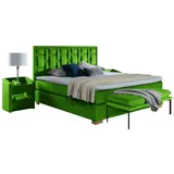 Xlmoebel Schlafzimmer-Set 4-teiliges Design Schlafzimmer Set Bett 2 Nachttische 2 Sitzbänke, (Bett / 2x Nachttisch / Sitzbank), Hergestellt in Europa grün