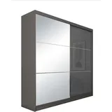 beautysofa Schiebetürenschrank VIVA II 200 x 216 x 61 cm Grau