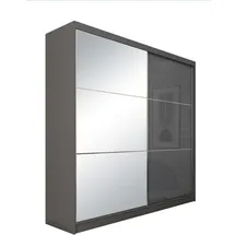 beautysofa Schiebetürenschrank VIVA II 200 x 216 x 61 cm Grau