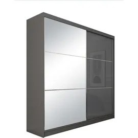 beautysofa Schiebetürenschrank VIVA II 200 x 216 x 61 cm Grau