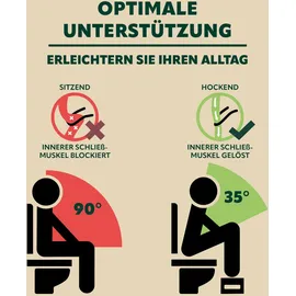 ELUNO Toilettenhocker, Natur, Holz, 43.5x18.5x28 cm, Badezimmer, WC Ausstattung, WC Sitze