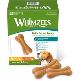 WHIMZEES Sparpaket: 2 x Größe M/L (40 Stück) Whimzees by Wellness Ricebones Hundesnacks