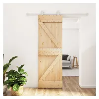 VidaXL Schiebetür mit Beschlag 70x210 cm Massivholz Kiefer