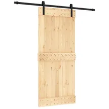 vidaXL Schiebetür rechts 90 x 210 cm Braun/Schwarz