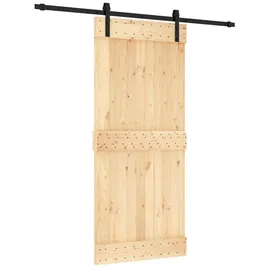 vidaXL Schiebetür rechts 90 x 210 cm Braun/Schwarz