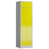 Classix Spind lichtgrau, zinkgelb X-510706, 1 Schließfach 50,0 x 50,0 x 180,0 cm