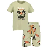 blue seven T-Shirt BLUE SEVEN "Blue Seven Set: T-Shirt und Shorts", Jungen, Gr. 98, 7510, khaki, 100% Baumwolle, normal, Rundhals, Shirts T-Shirt
