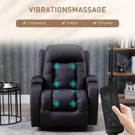 Homcom Massagesessel Fernsehsessel mit Wärmefunktion, Liegefunktion,