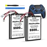 2X 5500mAh PS4 Controller Akku für Sony PS4 Slim / PS4 Pro PS4 LIP1522 KCR1410 Dualshock 4 Playstation 4 Game Controller CUH-ZCT2, CUH-ZCT2E, CUH-ZCT1E, CUH-ZCT1U