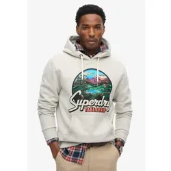 Superdry für Herren. M2014113A Sweatshirt Reise Postkarte Grafik grau (S), Lässig, Baumwolle, Nachhaltig