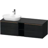 Duravit D-Neo Konsolenwaschtischunterbau wandhängend Eiche Schwarz Matt 1400x550x459 mm - DE4950L041 DE4950L04160000