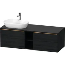 Duravit D-Neo Konsolenwaschtischunterbau wandhängend Eiche Schwarz Matt 1400x550x459 mm - DE4950L041 DE4950L04160000