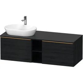 Duravit D-Neo Konsolenwaschtischunterbau wandhängend Eiche Schwarz Matt 1400x550x459 mm - DE4950L041 DE4950L04160000