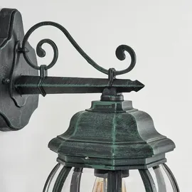 hofstein Außenleuchte Metall/Glas IP44 mit E27 schwarz/grün ohne Leuchtmittel