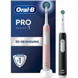 Oral B Oral-B Pro Series 1 CrossAction Duo black/pink + 2. Handstück + 2 Aufsteckbürsten