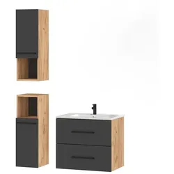 Badmöbel Set LUX mit Keramikwaschbecken und 2x Midischrank