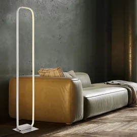 GLOBO LED Standlampe Stehleuchte Wohnzimmerlampe Designleuchte Fußschalter, Metall opal nickel, 28W 1640lm warmweiß, H 130 cm