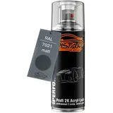 TRISTARcolor RAL 7021 Schwarzgrau matt 2K Acryl Spraydose Sprühdose Spritzlack Sprühlack 400 ml schnelltrocknend