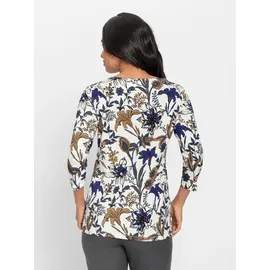 Lady WITT WEIDEN Print-Shirt in ecru-royalblau-bedruckt | Gr.: 50