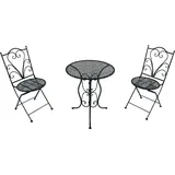 Axi Eloise Bistroset 3-teilig aus Metall Gestanzt in Anthrazit | Bistrotisch mit 2 Stühlen | Bistro Gartenmöbel Set für Garten/Balkon/Terrasse | Balkonset/Sitzgruppe