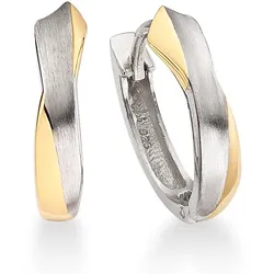 Paar Creolen BRUNO BANANI "Schmuck Geschenk Silber 925 Ohrschmuck Ohrringe Silber Gold", gold (silberfarben, gelbgoldfarben), Ohrringe, Damen, Silber 925 (Sterlingsilber)