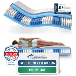 AM Qualitätsmatratzen Premium 7-Zonen Taschenfederkernmatratze 120 x 190 cm H3