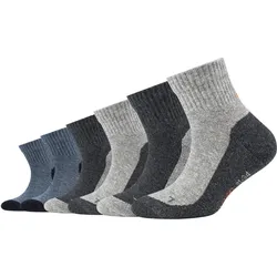 Funktionssocken CAMANO "function", Kinder, Gr. 27-30, grau (dunkelgrau, meliert), Materialmix, melange, meliert, mehrfarbig, Socken, mit feuchtigkeitsregulierenden Funktionsfasern