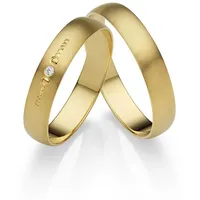 Trauring FIRETTI "Schmuck Geschenk Gold 375 Hochzeit Ehering "LIEBE"" Fingerringe Gr. 52, ohne Brillant, Gelbgold 375, 4 mm, gelb (gelbgoldfarben) Trauringe Made in Germany, wahlweise mit oder ohne Brillant