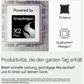 Microsoft Surface Laptop 8 13,8'' Snapdragon X2 Plus X2P-64-100 16 GB RAM 512 GB SSD Win11 Home Platin EP2-60947