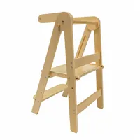 Lemodo Lernturm Montessori klappbar 3-fach höhenverstellbar Birke lackiert beige