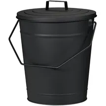 Relaxdays Ascheeimer mit Deckel 12 l schwarz