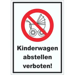 Aufkleber Kinderwagen abstellen verboten A3 (297x420mm)