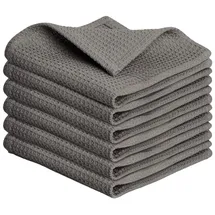 Blumtal Blumtal® Geschirrtücher 30x30 cm im 6er Set - Geschirrtücher Baumwolle 100% - Küchentücher bei 60 °C waschbar - Geschirrhandtuch - Spül- & Geschirrtücher - Abtrockentücher Küche - Geschirrtücher grau