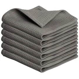 Blumtal Blumtal® Geschirrtücher 30x30 cm im 6er Set - Geschirrtücher Baumwolle 100% - Küchentücher bei 60 °C waschbar - Geschirrhandtuch - Spül- & Geschirrtücher - Abtrockentücher Küche - Geschirrtücher grau