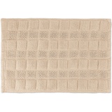 Relaxdays Badematte Baumwolle, 60 x 40 cm, rutschfest, waschbar, Vorleger für Badezimmer, Badteppich rechteckig, beige