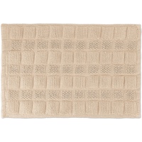 Relaxdays Badematte Baumwolle, 60 x 40 cm, rutschfest, waschbar, Vorleger für Badezimmer, Badteppich rechteckig, beige