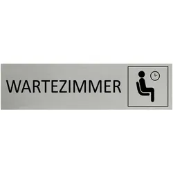 CombiCraft Aluminium Türschild Wartezimmer 165x45mm mit 3M-Tape