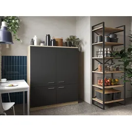 Respekta Merle Küchenmöbel-Set 120 x 60 x 144,9 cm Schwarz