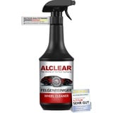 ALCLEAR Premium Auto Felgenreiniger für lackierte & matte Alufelgen Stahlfelgen Chromfelgen - 100% säurefrei - Felgenreiniger mit Indikator für professionelle Auto Pflege - 1000ml Sprühflasche