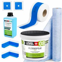 Level + Dichtset für Duschabdichtung 5,5 kg Flüssigfolie