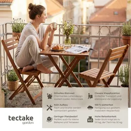 Tectake Bistro-Set Sóller 3-tlg. Braun